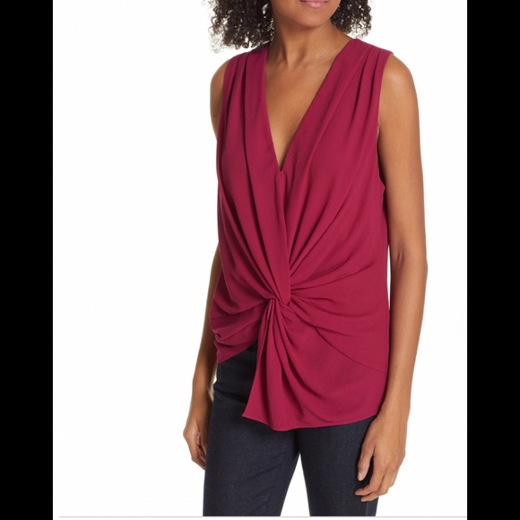 Cinq a Sept Abby V-Neck Twist Front Top - Picture 2 of 8